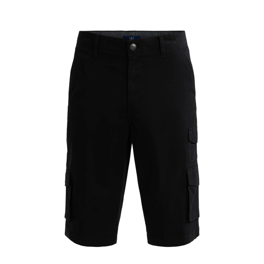 George Men's Cargo Shorts Pants Black Below The Knee '14 Inseam' Waist Elastic.